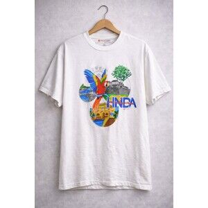 Vintage 90s Honduras Parrot Graphic Tee Men’s XL Single Stitch Travel Shirt